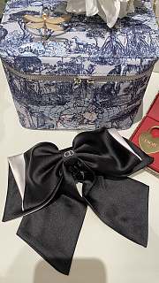Fortok Dior Satin Bow Clip Black - 2