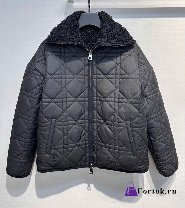 Fortok Dior Reversible Macrocannage Peacoat Black Quilted Technical Taffeta and Fleece - 1