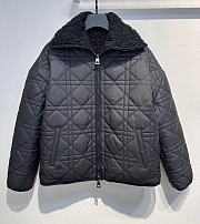 Fortok Dior Reversible Macrocannage Peacoat Black Quilted Technical Taffeta and Fleece - 1