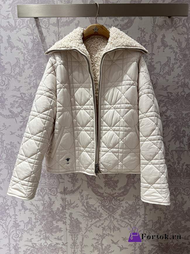 Fortok Dior Reversible Macrocannage Peacoat Cream Quilted Technical Taffeta and Fleece - 1