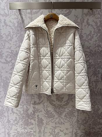 Fortok Dior Reversible Macrocannage Peacoat Cream Quilted Technical Taffeta and Fleece