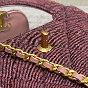 Fortok Chanel 24A Kelly Bag Denim Pink Brown 19x13x7cm - 2