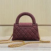 Fortok Chanel 24A Kelly Bag Denim Pink Brown 19x13x7cm - 4