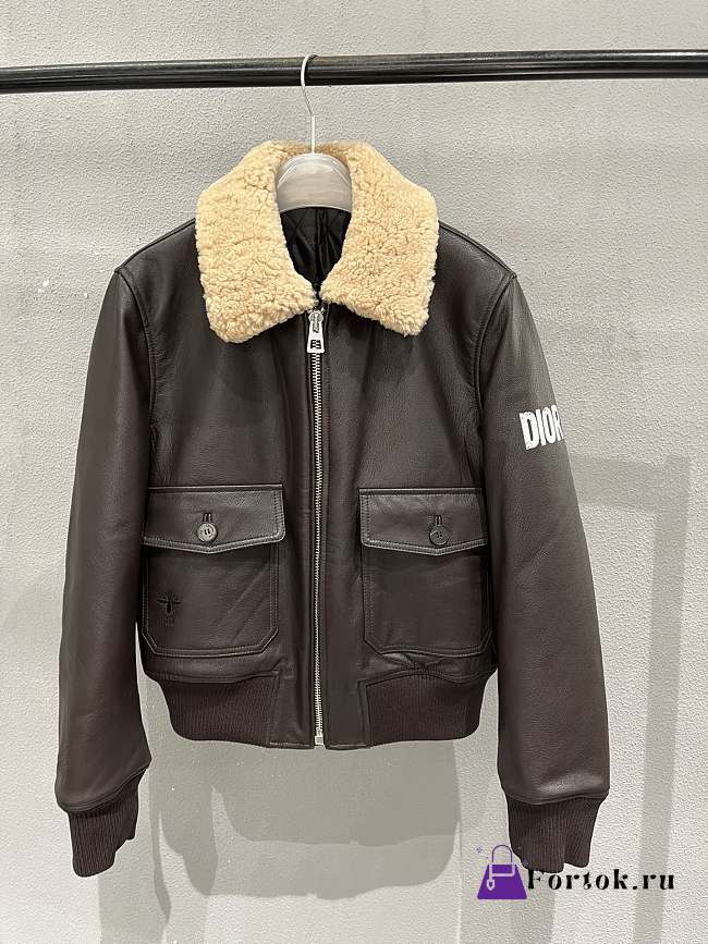 Fortok Dior Sheepskin Coat Dark Brown - 1