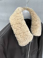 Fortok Dior Sheepskin Coat Dark Brown - 2