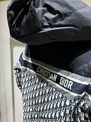 Fortok Dior Reversible Cropped Puffer Jacket Blue and Ecru Dior Oblique Quilted Technical Taffeta - 4