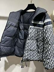 Fortok Dior Reversible Cropped Puffer Jacket Blue and Ecru Dior Oblique Quilted Technical Taffeta - 3