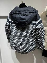 Fortok Dior Reversible Cropped Puffer Jacket Blue and Ecru Dior Oblique Quilted Technical Taffeta - 6