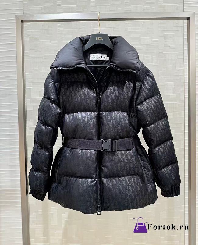 Fortok Dior Classic Monogram Hooded Down Jacket Black  - 1