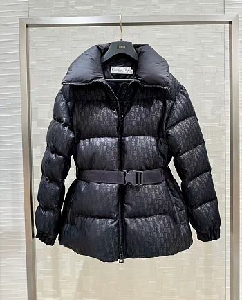 Fortok Dior Classic Monogram Hooded Down Jacket Black 