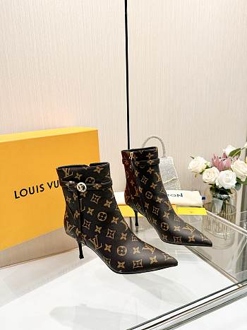 Fortok Louis Vuitton High-Heel Ankle Boots Brown