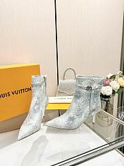 Fortok Louis Vuitton Cow Paint Leather High-Heel Ankle Boots  - 5