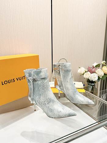 Fortok Louis Vuitton Cow Paint Leather High-Heel Ankle Boots 