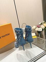 Fortok Louis Vuitton High-Heel Ankle Boots Denim - 5