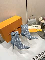 Fortok Louis Vuitton High-Heel Ankle Boots Denim - 2