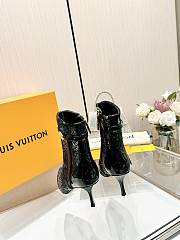 Fortok Louis Vuitton  Cow Paint Leather High-Heel Ankle Boots Black - 4