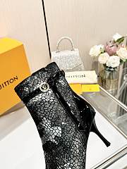 Fortok Louis Vuitton  Cow Paint Leather High-Heel Ankle Boots Black - 2