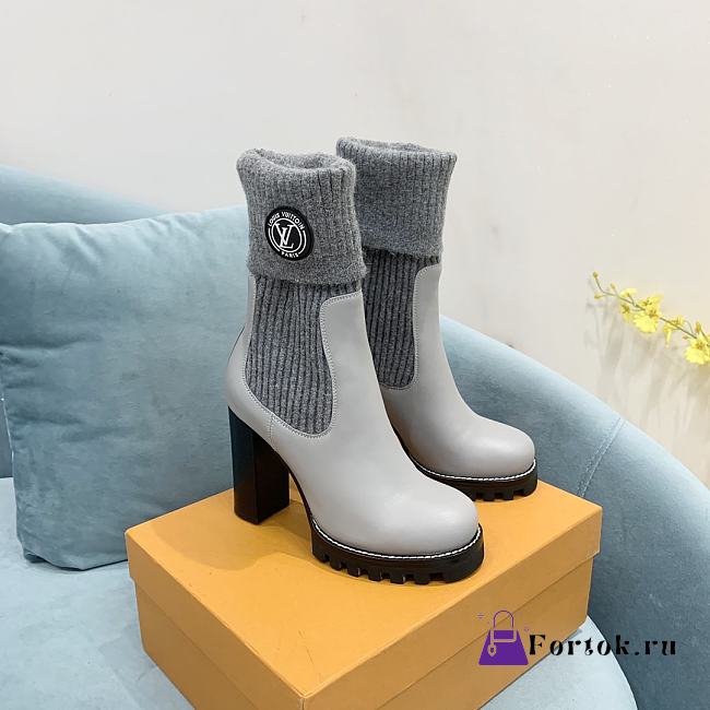 Fortok Louis Vuitton Beaubourg Ankle Boots Grey - 1
