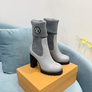 Fortok Louis Vuitton Beaubourg Ankle Boots Grey