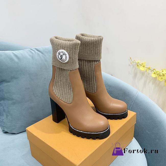 Fortok Louis Vuitton Beaubourg Ankle Boots Brown - 1