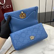 Fortok Gucci GG Milano Mini Top Handle Bag Blue GG Puffy Leather 806017 21x12.5x4.6cm - 4