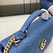Fortok Gucci GG Milano Mini Top Handle Bag Blue GG Puffy Leather 806017 21x12.5x4.6cm - 2