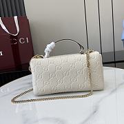 Fortok Gucci GG Milano Mini Top Handle Bag White GG Puffy Leather 806017 21x12.5x4.6cm - 6
