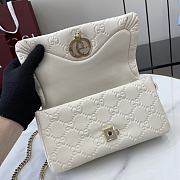 Fortok Gucci GG Milano Mini Top Handle Bag White GG Puffy Leather 806017 21x12.5x4.6cm - 3