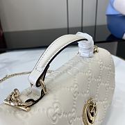 Fortok Gucci GG Milano Mini Top Handle Bag White GG Puffy Leather 806017 21x12.5x4.6cm - 2