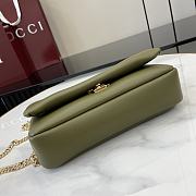 Fortok Gucci GG Milano Small Handbag Green 806017 21x12.5x4.6cm - 6