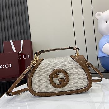 Fortok Gucci Blondie Small Top Handle Bag Beige Canvas 815714 27x17x7cm