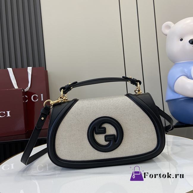 Fortok Gucci Blondie Small Top Handle Bag Black Canvas 815714 27x17x7cm - 1