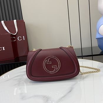 Fortok Gucci Blondie Shoulder Bag Rosso Ancora Red Leather 815711 21.5x11x8cm
