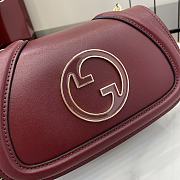 Fortok Gucci Blondie Shoulder Bag Rosso Ancora Red Leather 815711 21.5x11x8cm - 4