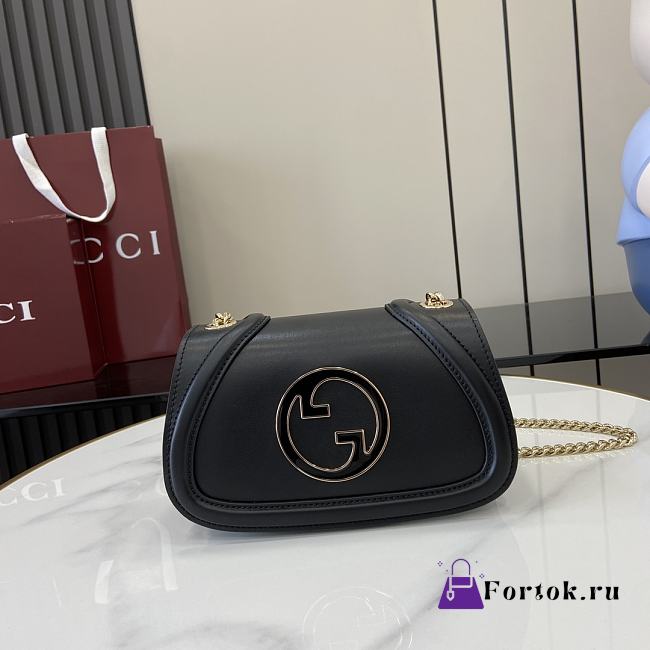 Fortok Gucci Blondie Shoulder Bag Rosso Ancora Black Leather 815711 21.5x11x8cm - 1