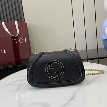 Fortok Gucci Blondie Shoulder Bag Rosso Ancora Black Leather 815711 21.5x11x8cm