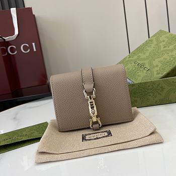 Fortok Gucci Jackie 1961 Card Case Wallet Beige 645536 11x8.5x3cm