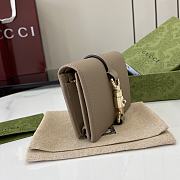 Fortok Gucci Jackie 1961 Card Case Wallet Beige 645536 11x8.5x3cm - 4