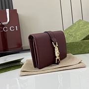Fortok Gucci Jackie 1961 Card Case Wallet Burgundy 645536 11x8.5x3cm - 6