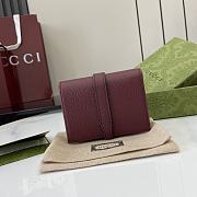 Fortok Gucci Jackie 1961 Card Case Wallet Burgundy 645536 11x8.5x3cm - 5