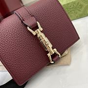 Fortok Gucci Jackie 1961 Card Case Wallet Burgundy 645536 11x8.5x3cm - 3