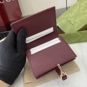 Fortok Gucci Jackie 1961 Card Case Wallet Burgundy 645536 11x8.5x3cm - 2