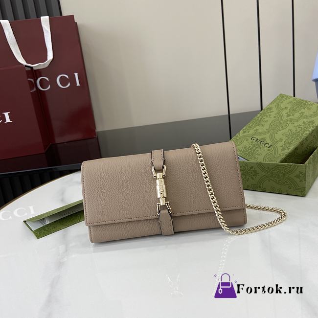 Fortok Gucci Jackie 1961 Chain Wallet Beige 652681 19x11x3.5cm - 1
