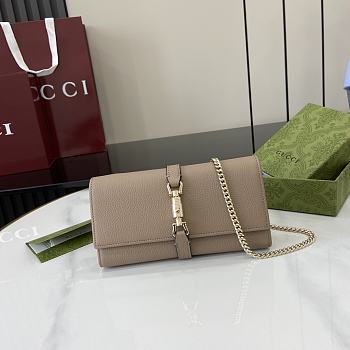 Fortok Gucci Jackie 1961 Chain Wallet Beige 652681 19x11x3.5cm