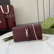 Fortok Gucci Jackie 1961 Chain Wallet Burgundy 652681 19x11x3.5cm - 1