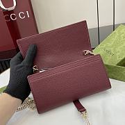 Fortok Gucci Jackie 1961 Chain Wallet Burgundy 652681 19x11x3.5cm - 5