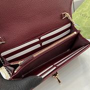 Fortok Gucci Jackie 1961 Chain Wallet Burgundy 652681 19x11x3.5cm - 3