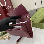 Fortok Gucci Jackie 1961 Chain Wallet Burgundy 652681 19x11x3.5cm - 2