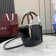 Fortok Gucci Mini Bamboo Top Handle Tote Bag Black 16x14x11.5cm - 4