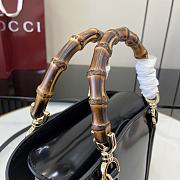 Fortok Gucci Mini Bamboo Top Handle Tote Bag Black 16x14x11.5cm - 3
